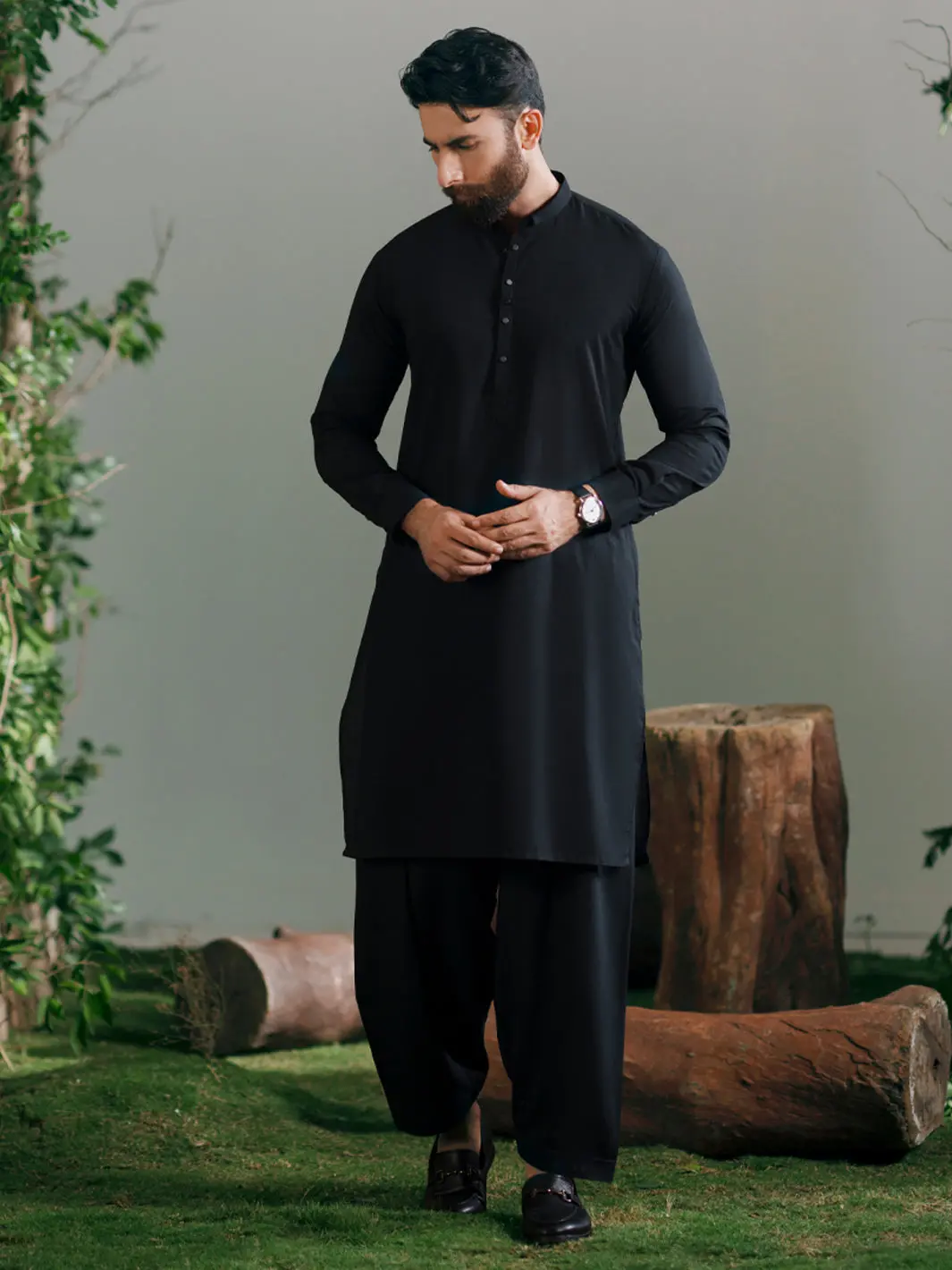 Black Cut & Sew Kameez Shalwar - Al-Ks-3345 1