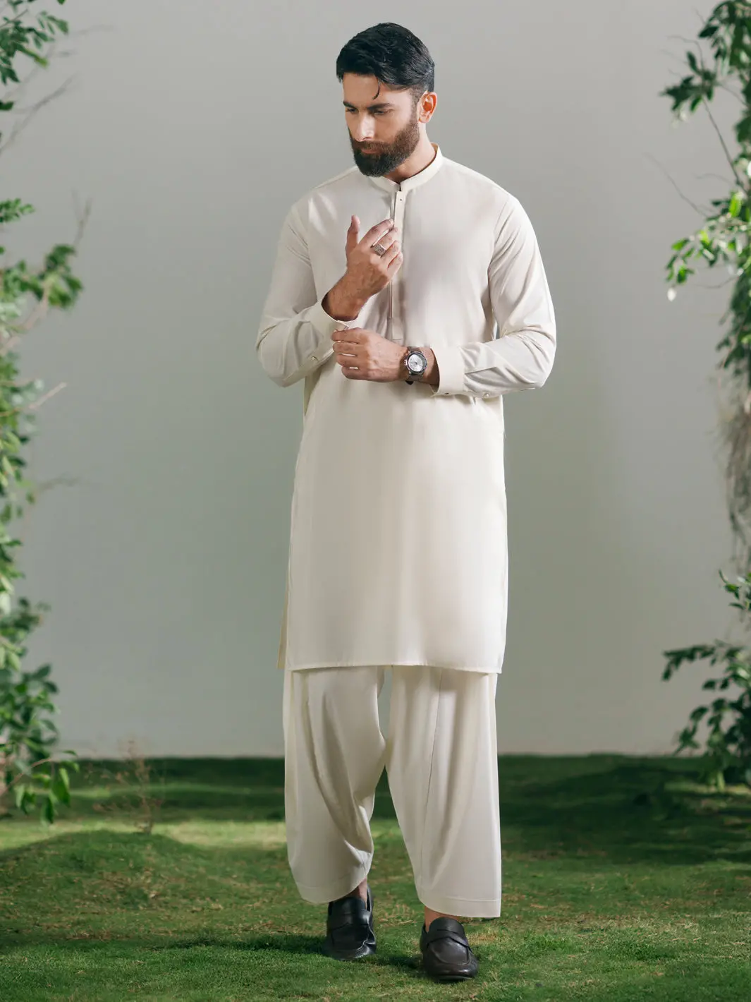White Cut & Sew Kameez Shalwar - Al-Ks-3360 1
