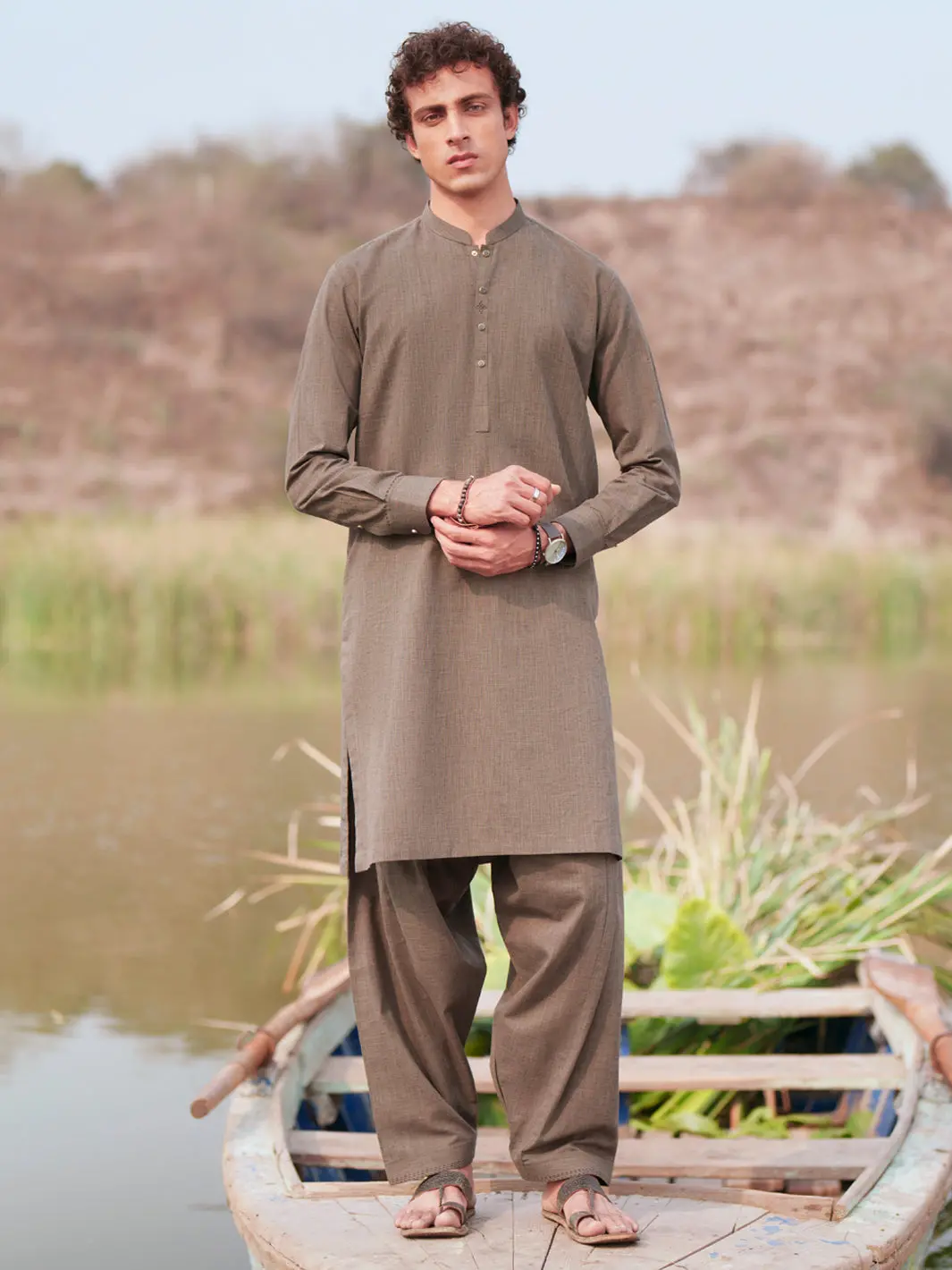 Green Cut & Sew Kameez Shalwar - Al-Ks-3504 1