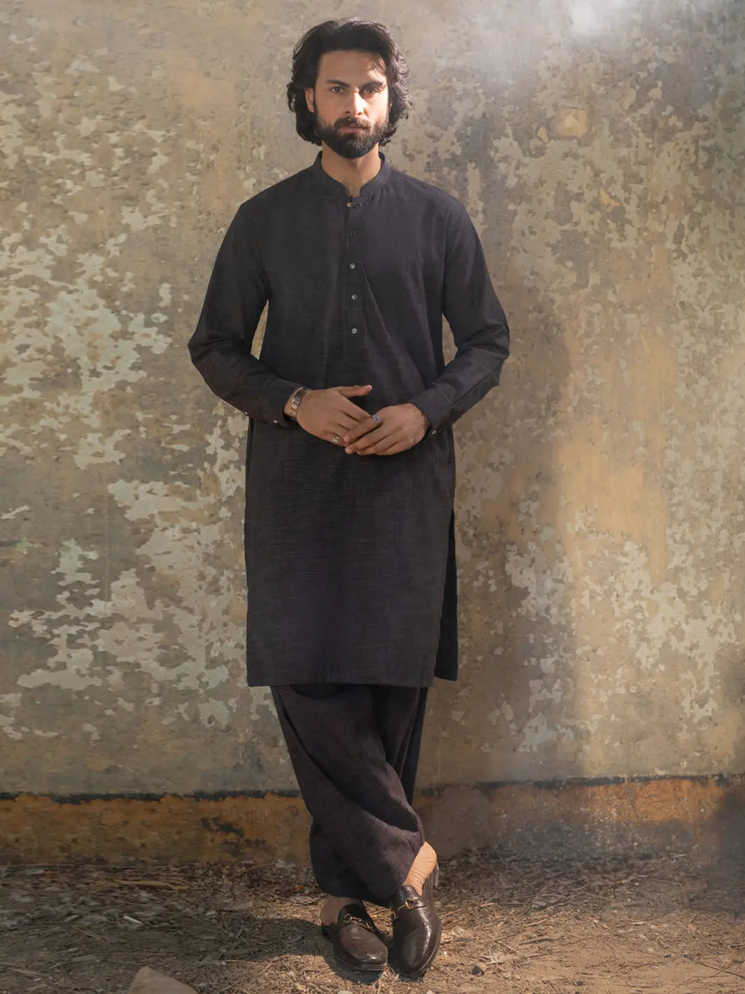 Dark Purple Cut & Sew Kameez Shalwar - Al-Ks-3511 1