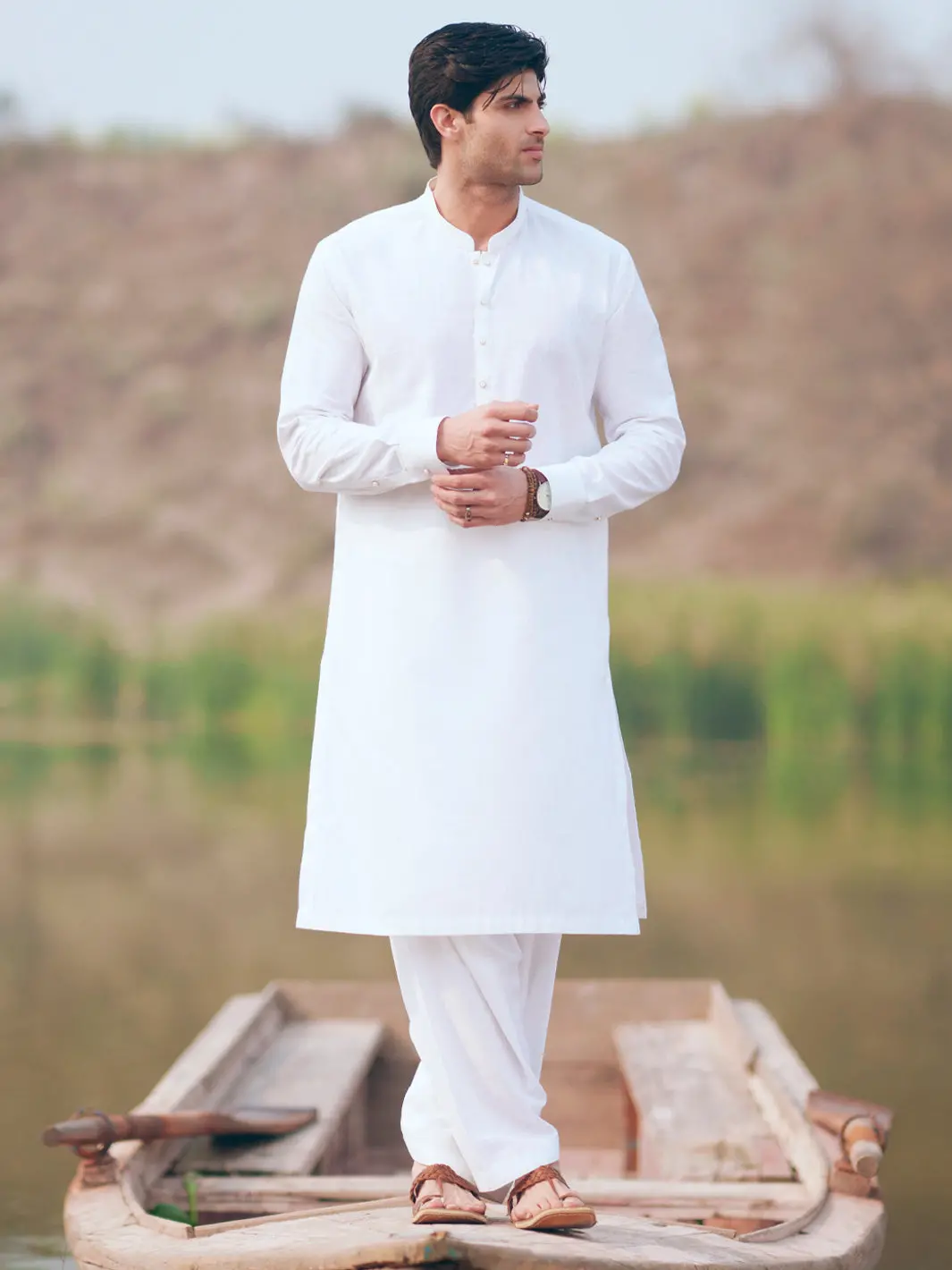White Cut & Sew Kameez Shalwar - Al-Ks-3513 1