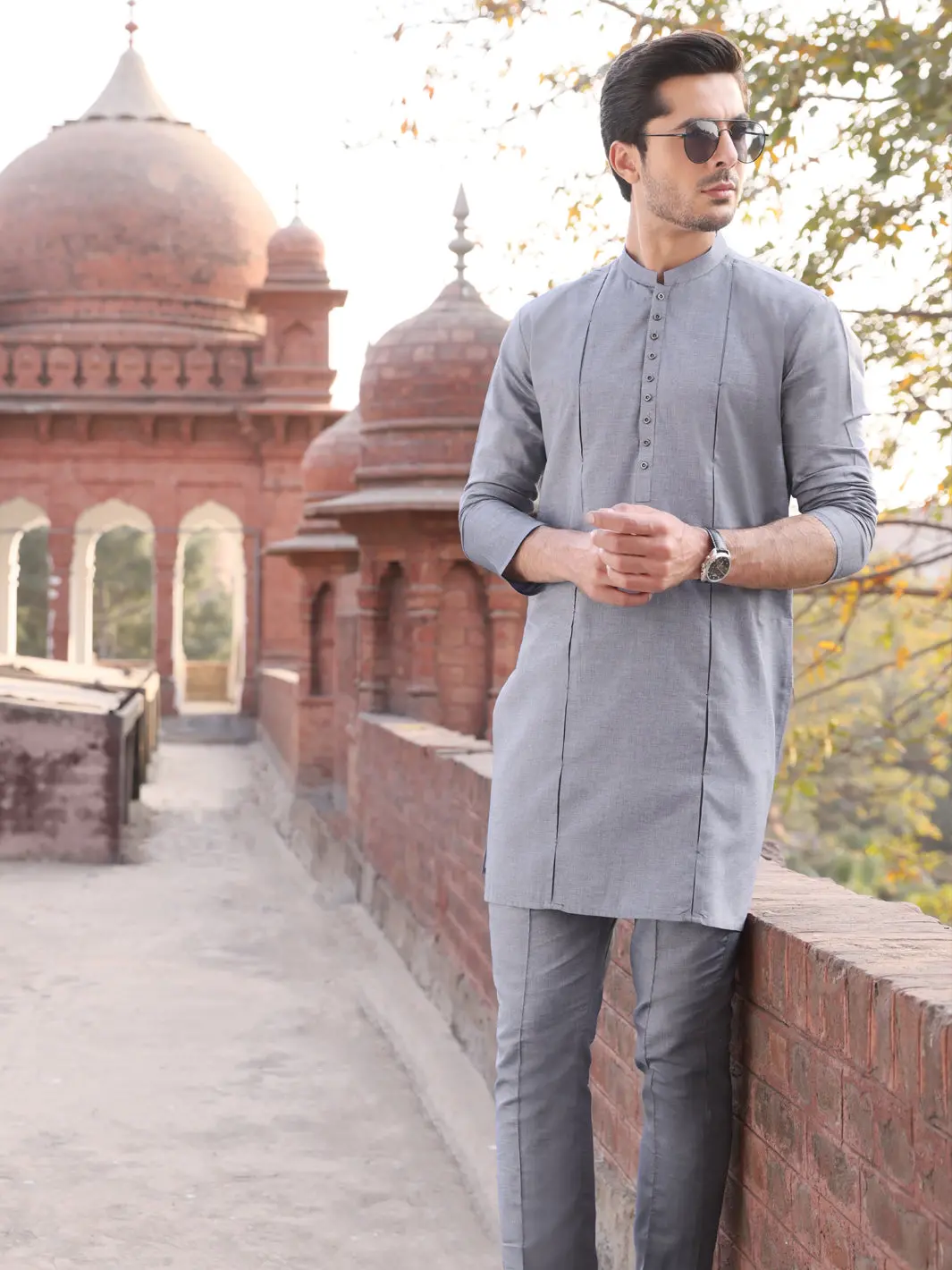 Light Blue Cotton Kurta Pajama - Al-Kt-2533 1