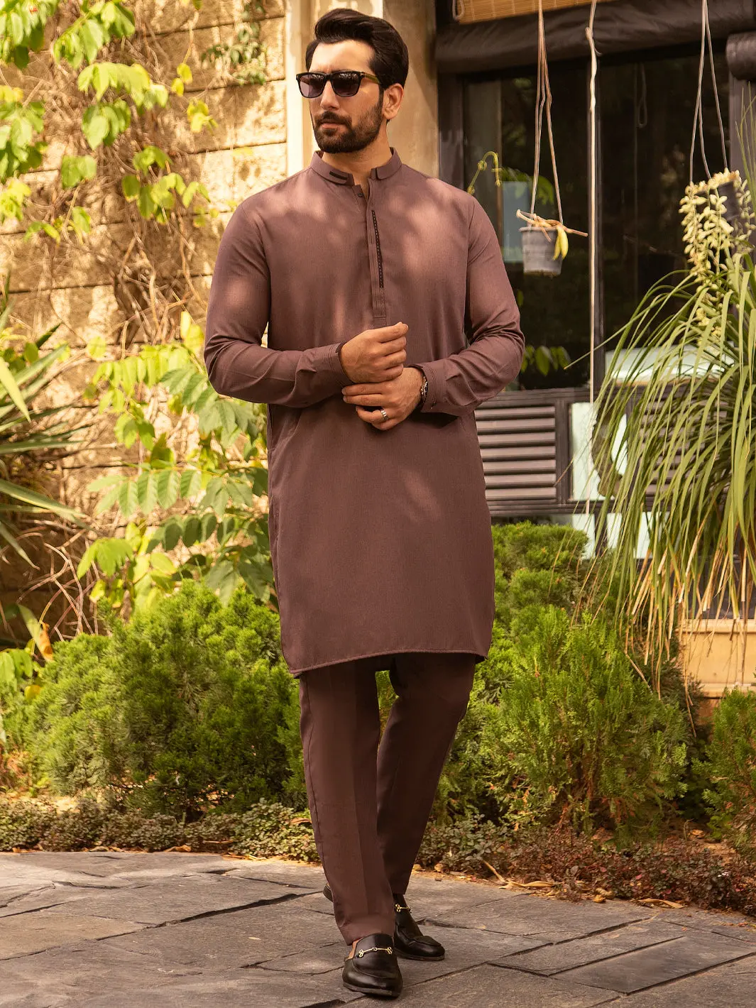 Brown Blended Kurta Trouser - Al-Kt-2655 1