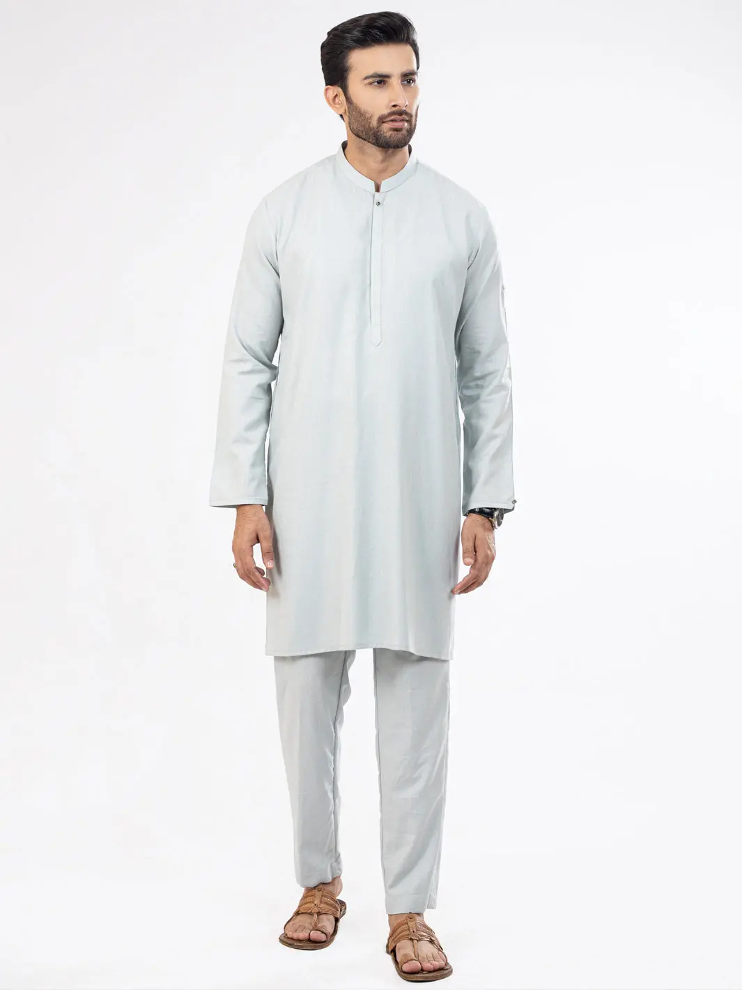 Light Blue Kurta Trousers - Al-Kt-2819 1