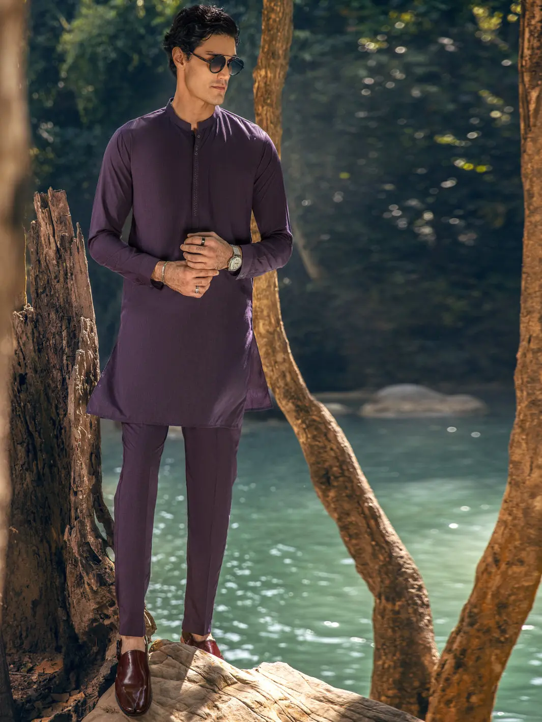 Purple Kurta Trousers - Al-Kt-2884 1