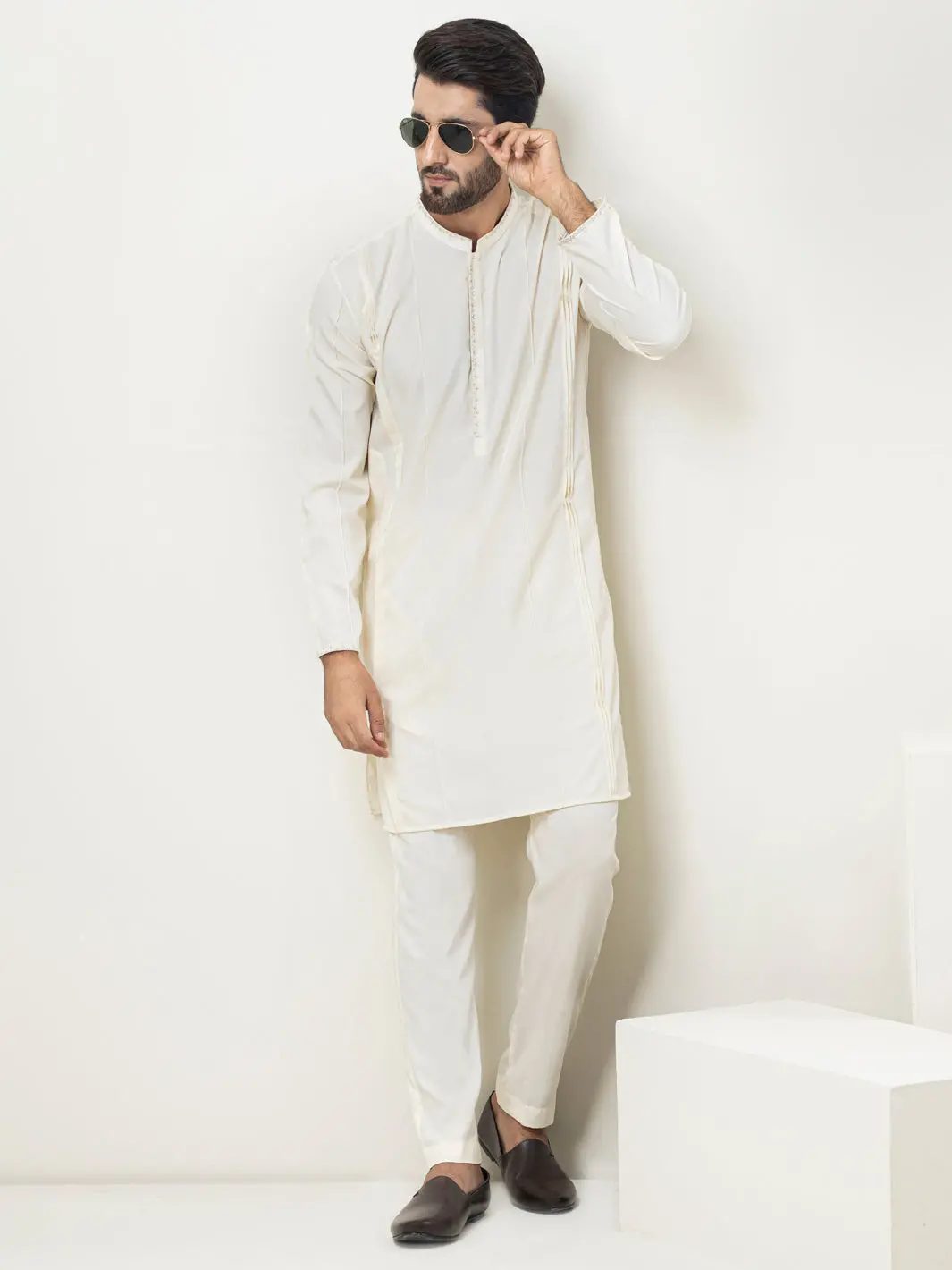 Cream Kurta Trousers - Al-Kt-2919 1