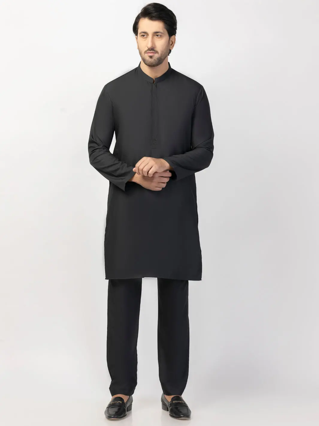 Black Blended Kurta Trouser - Al-Kt-3097 1