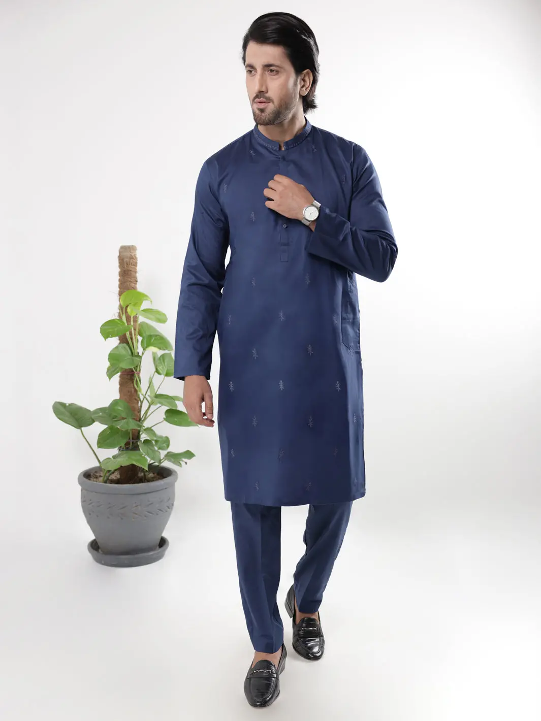 Blue Blended Kurta Trousers - Al-Kt-3235 1