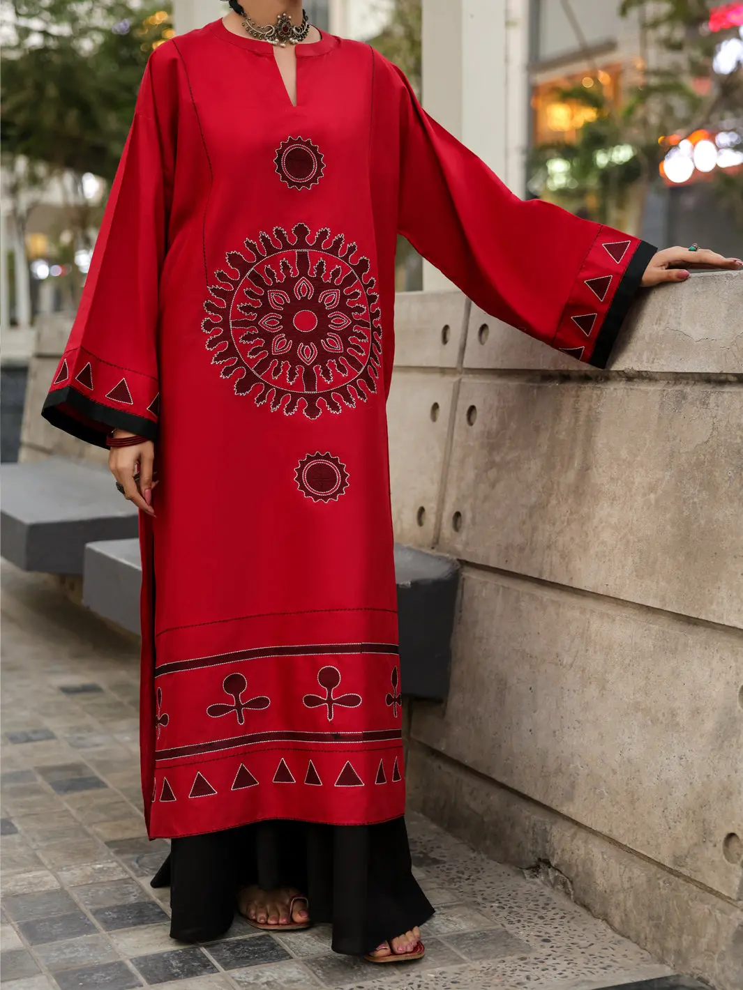 Red Cambric Kurti - Al-Lk-1157 1