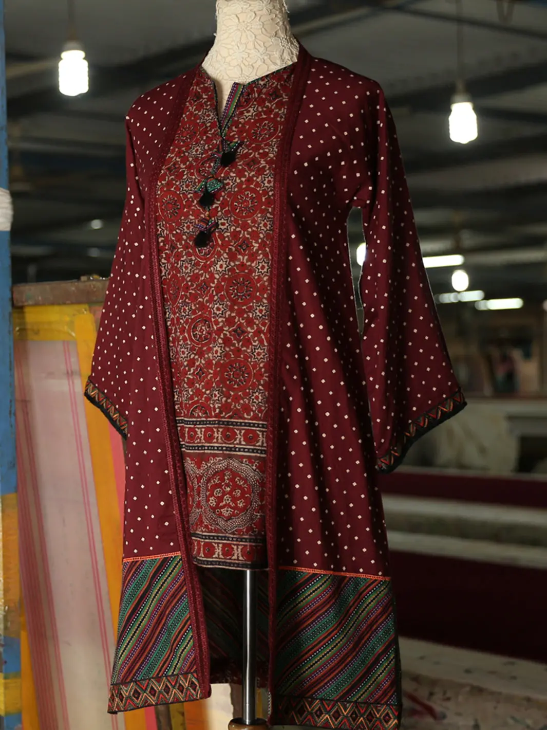 Maroon Lawn Tunic - Lk-695 1