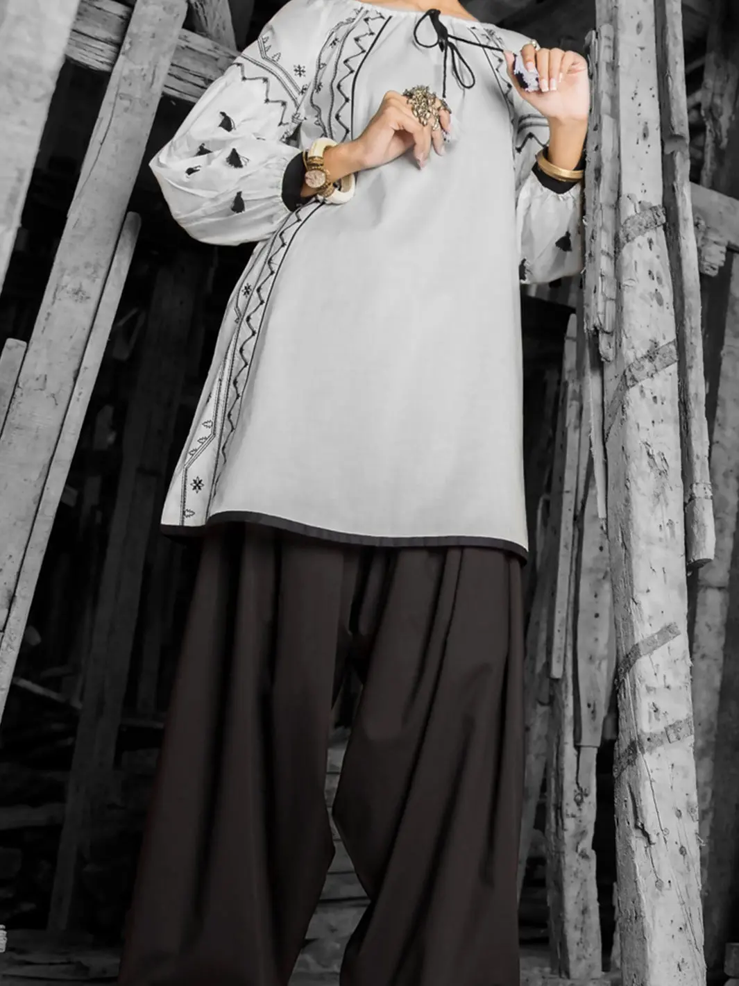 White Lawn Tunic - Lk-700 1