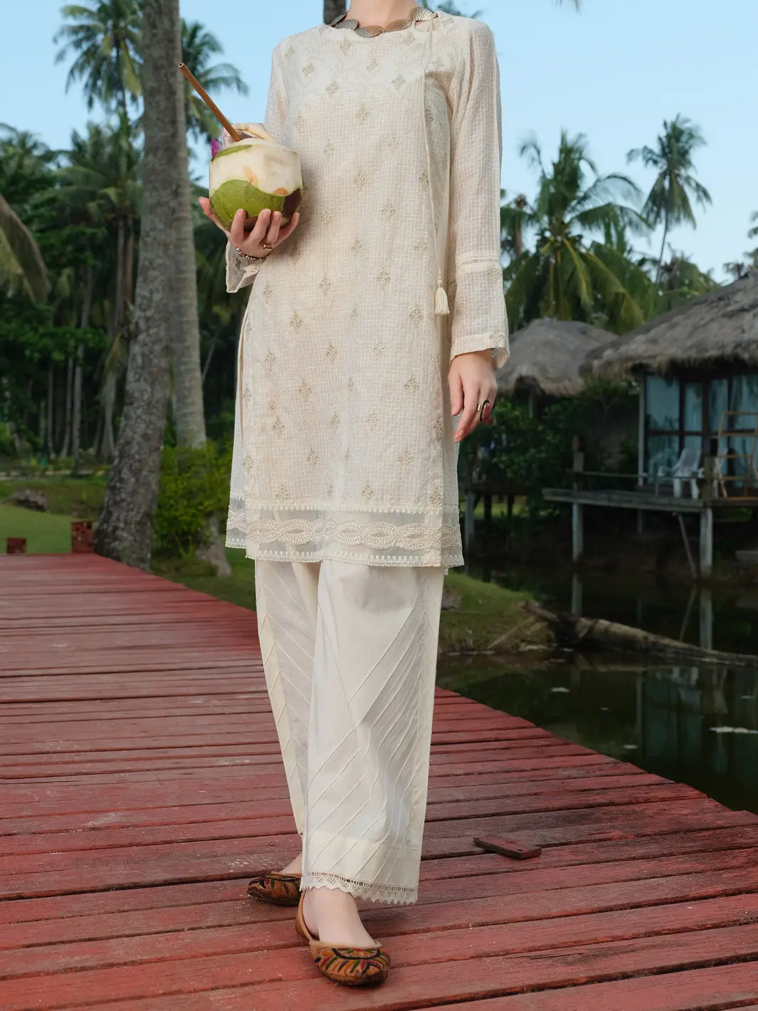 White Chicken Kari Tunic - Al-Lk-725 1