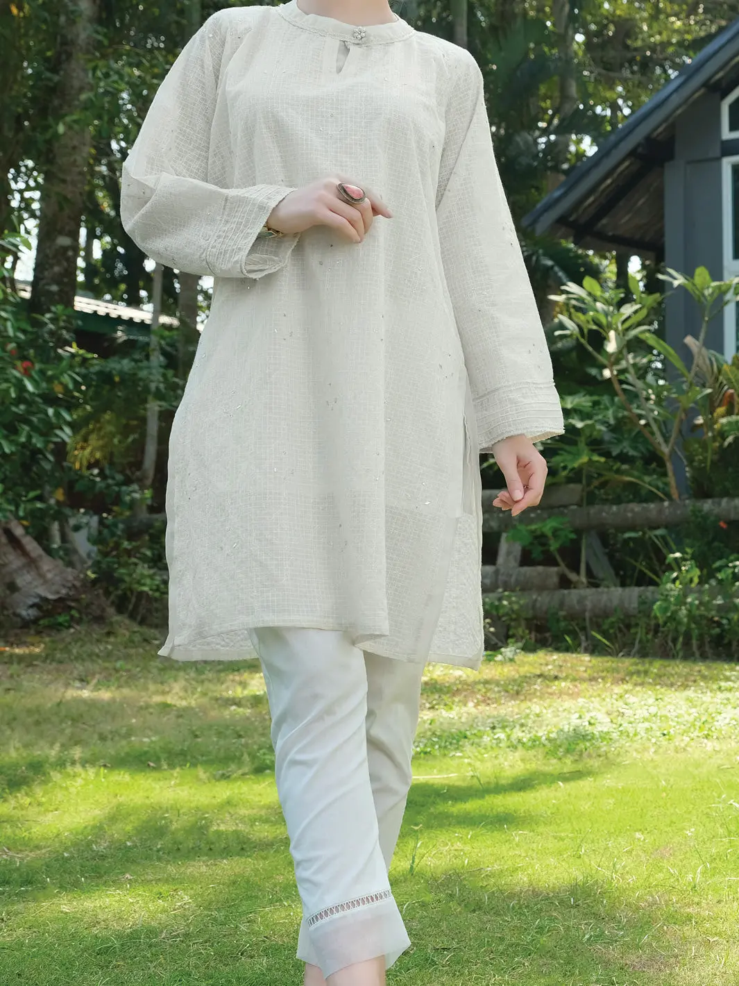 Off White Chicken Kari Tunic - Al-Lk-729 1