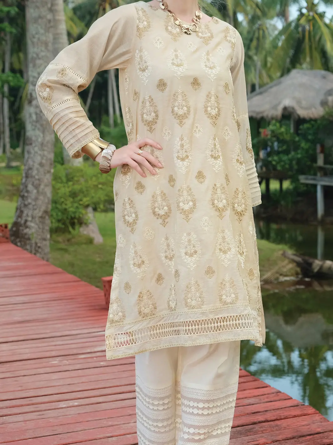 Off White Chicken Kari Tunic - Al-Lk-730 1