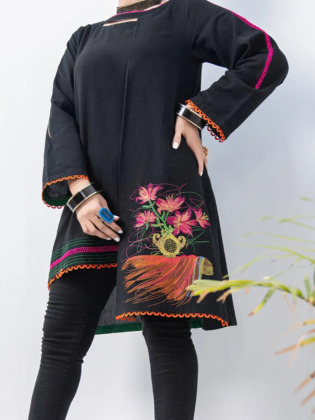 Black Dobby Tunic - Al-Lk-767 1