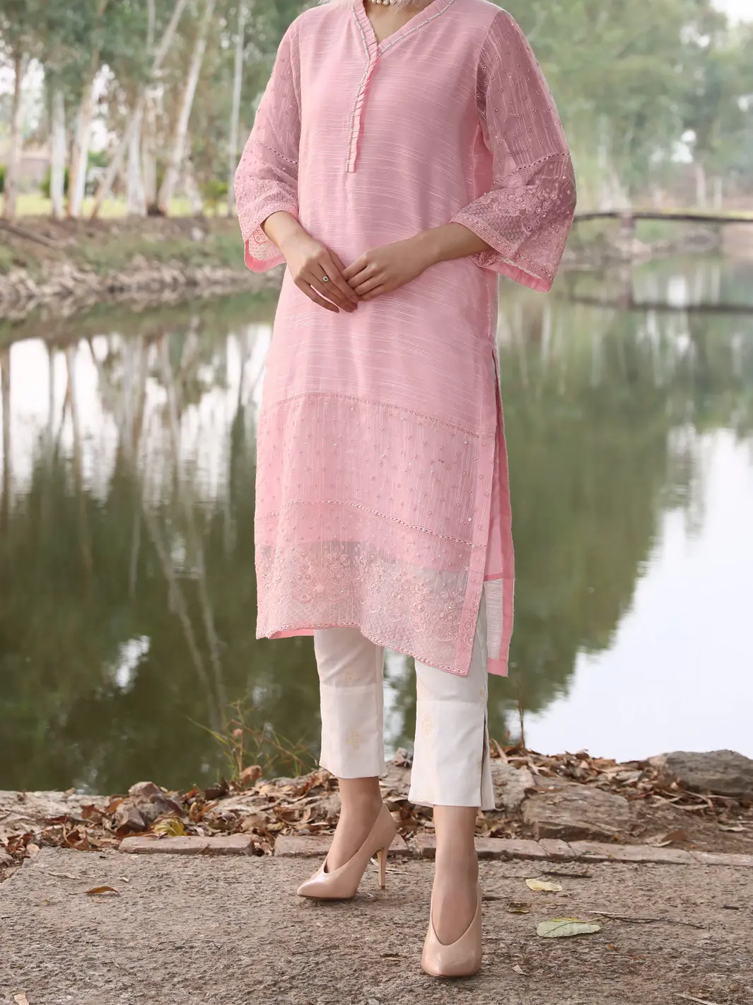 Pink Khaddi Tunic - Al-Lk-779 1