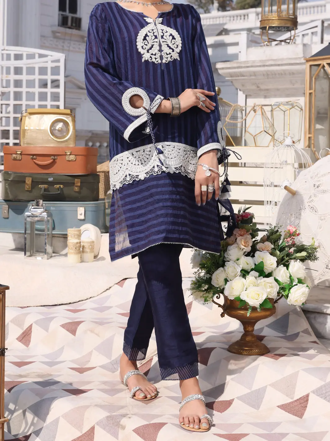 Blue Silk Tunic - Al-Lk-798 1