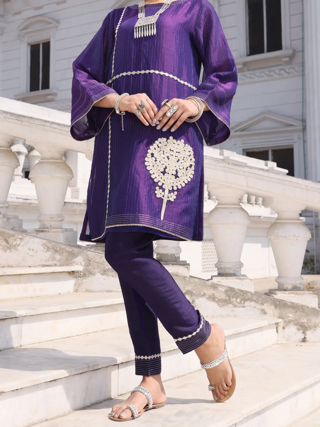 Purple Silk Tunic - Al-Lk-799 1