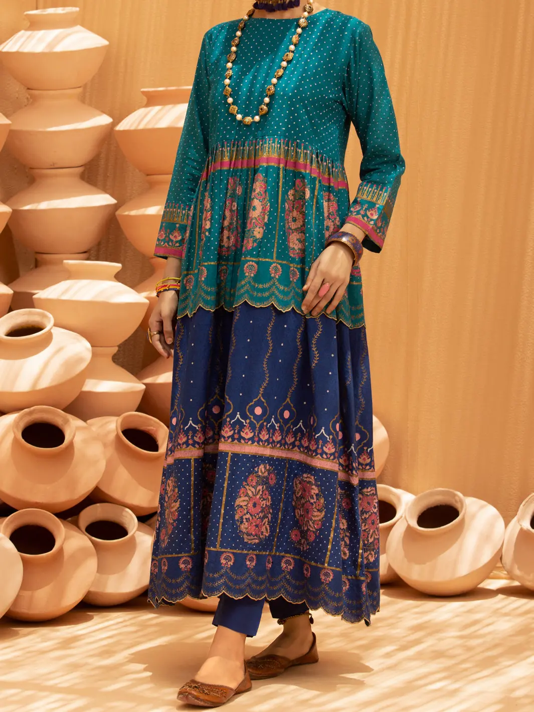 Blue Jacquard Tunic - Al-Lk-819 1