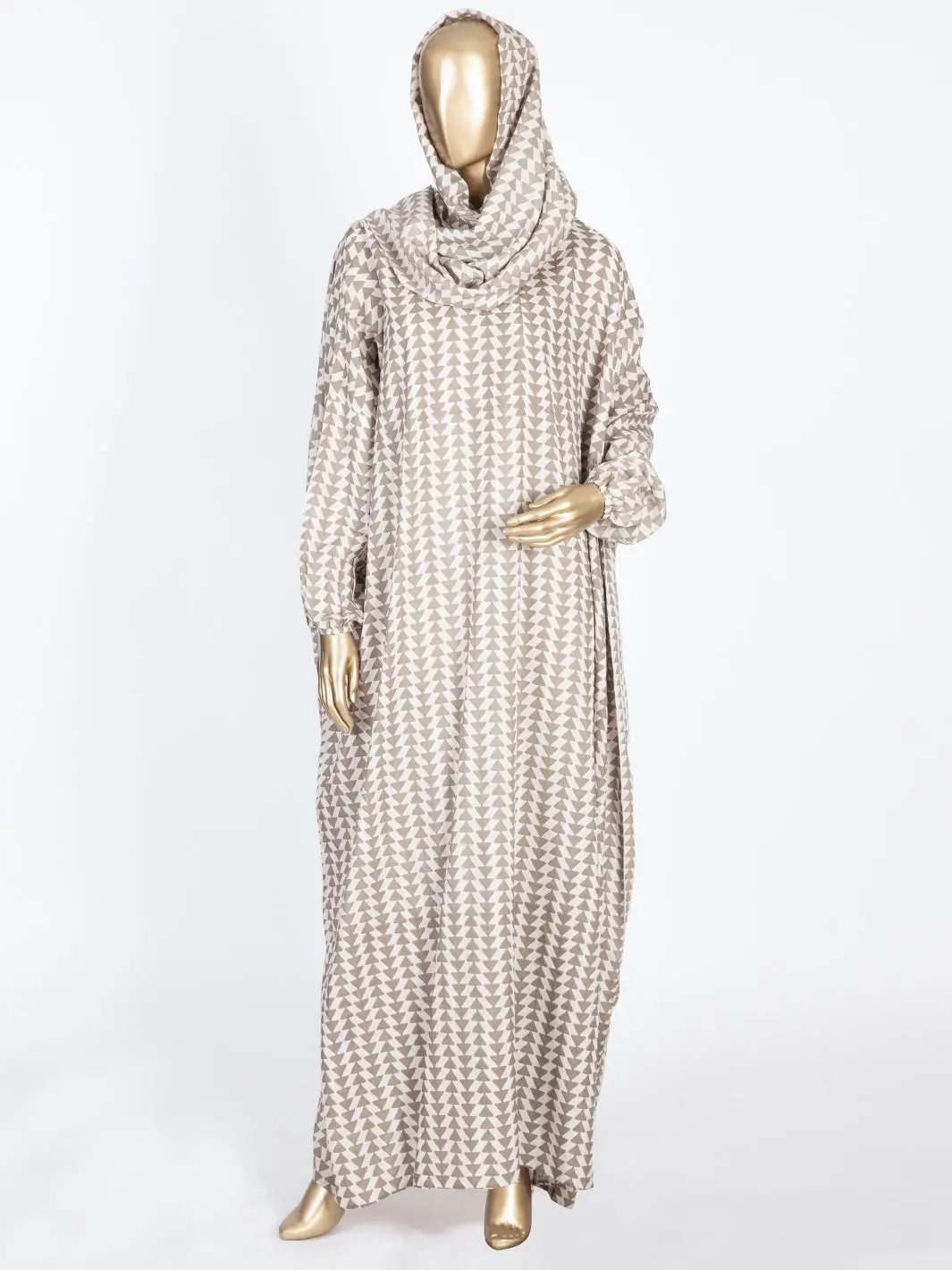 Beige-Brown Viscose Salah Robe - Al-Lk-824C 1