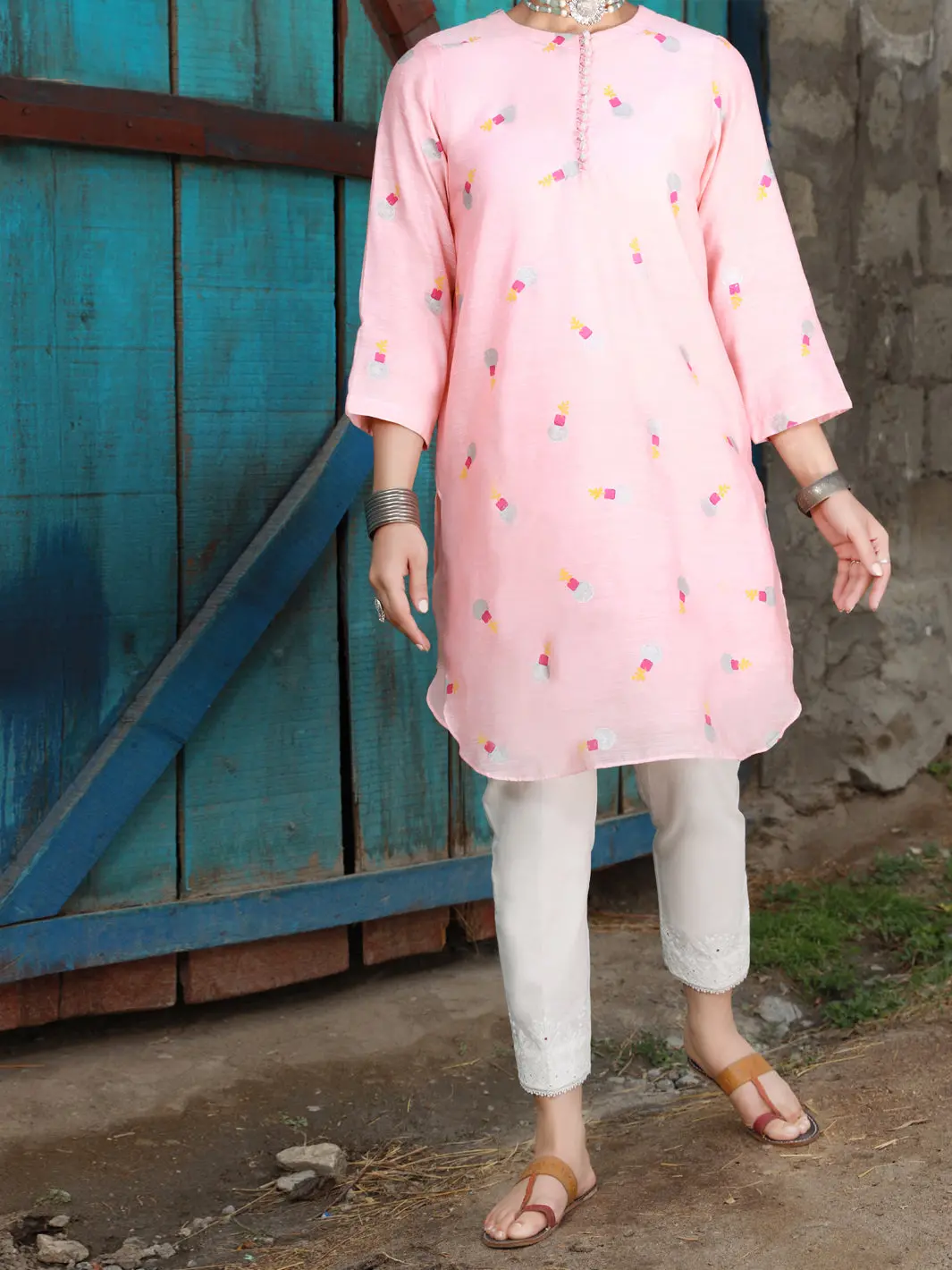 Sea Green Paper Cotton Tunic - Al-Lk-828A 1