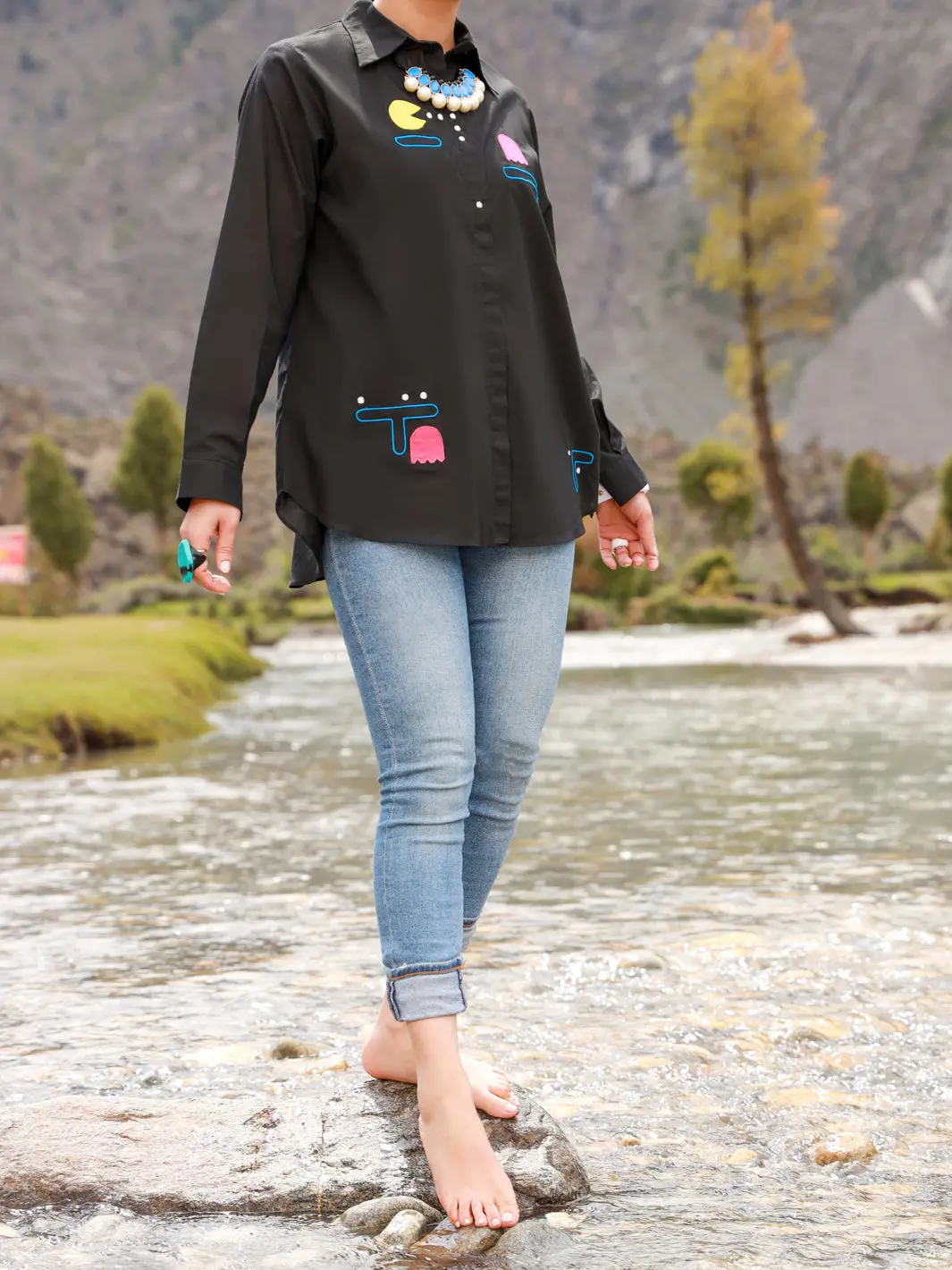 Black Cambric Tunic - Al-Lk-849 1