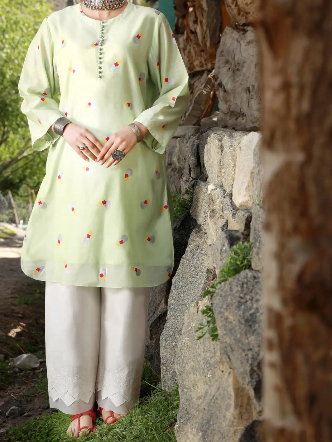 Light Green Paper Cotton Tunic - Al-Lk-828B 1