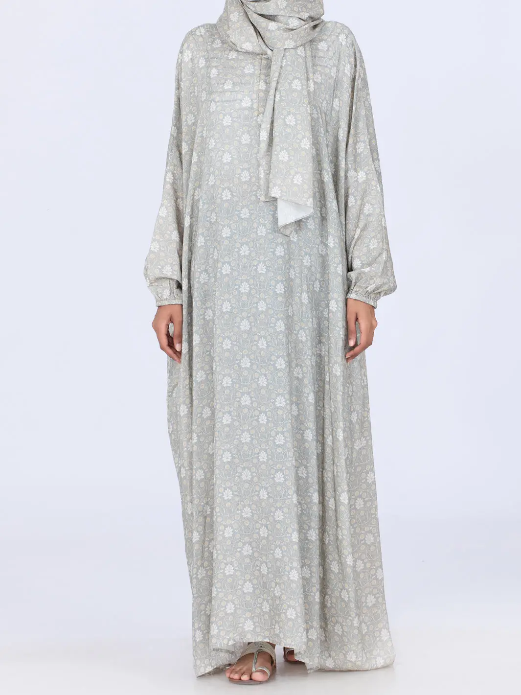 Olive Viscose Salah Robe - Al-Lk-857 1