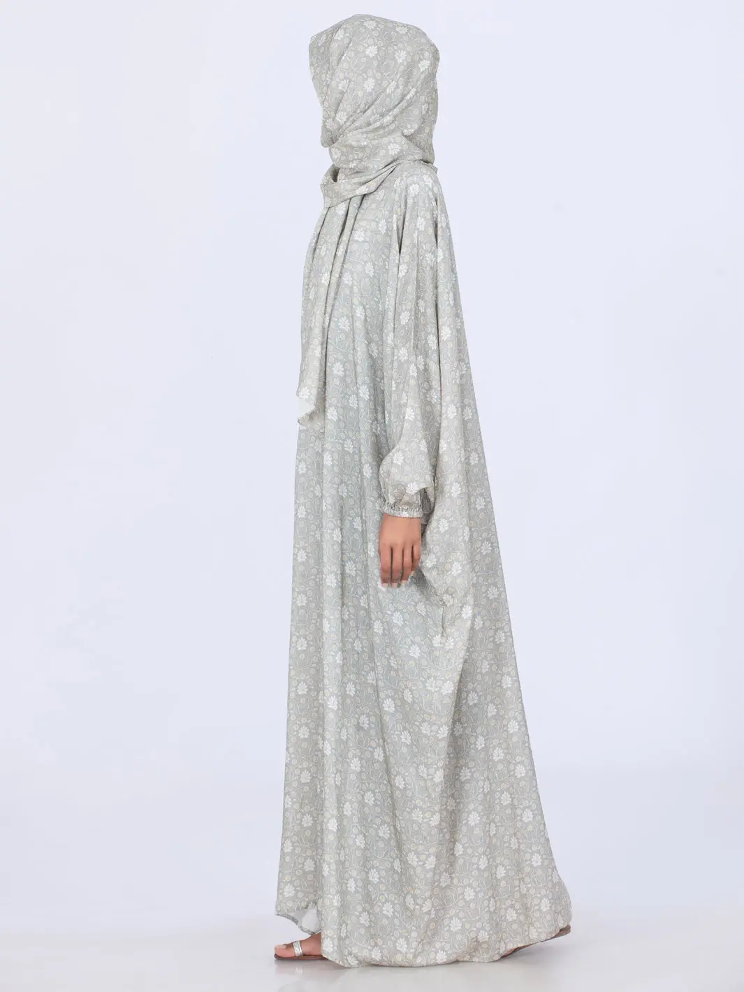 Olive Viscose Salah Robe - Al-Lk-857 2