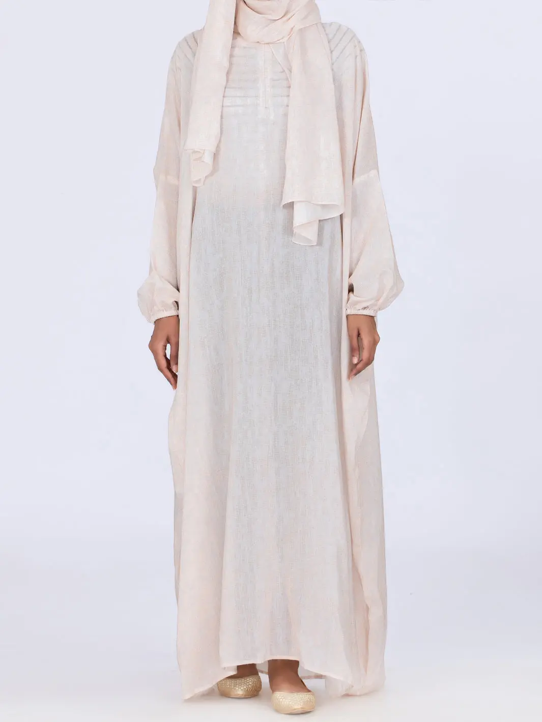 Beige Viscose Salah Robe - Al-Lk-862 1