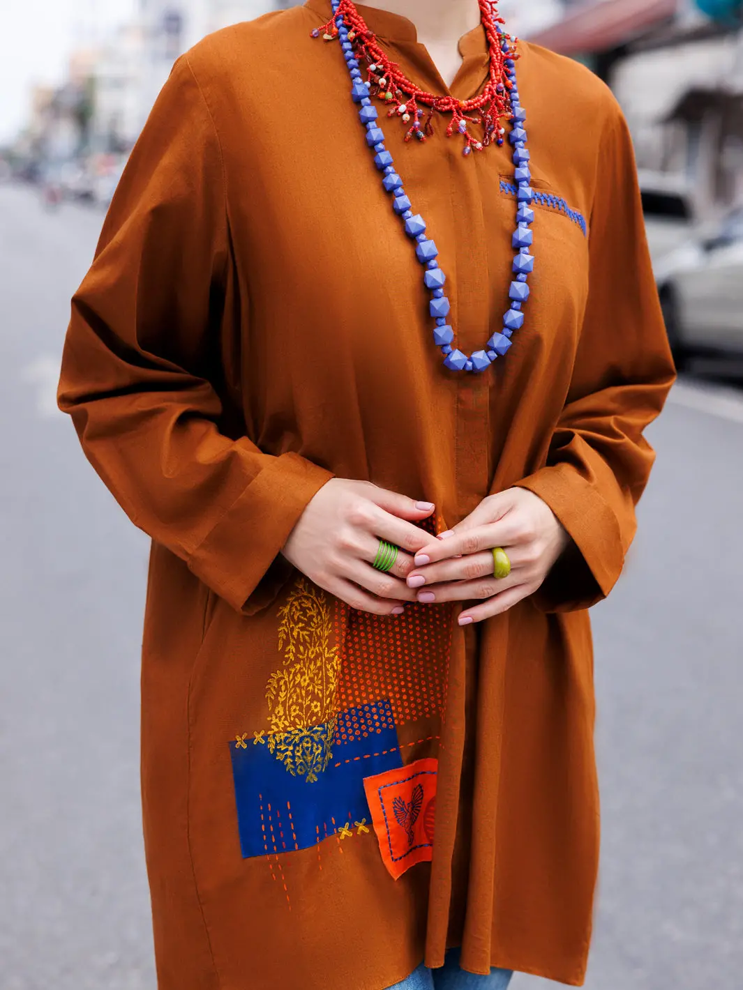 Brown Cotton Lawn Tunic - Al-Lk-956 2