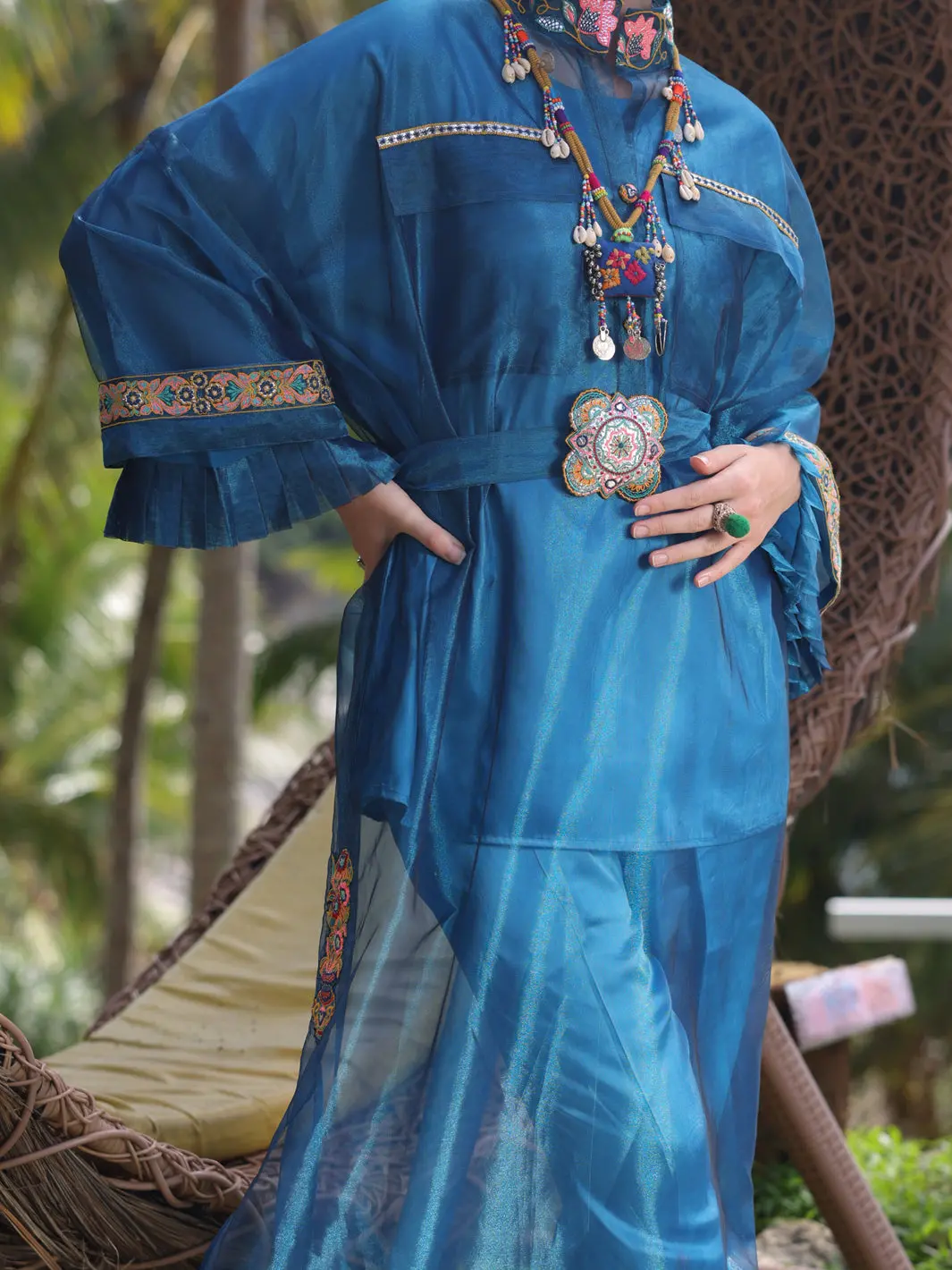 Blue Shimmer Net Tunic - Al-Lk-964 1