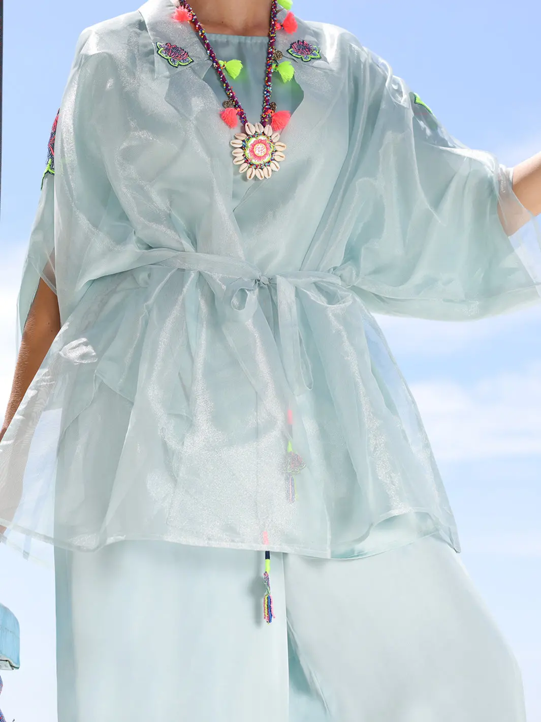Ice Blue Shimmer Net Tunic - Al-Lk-965 1