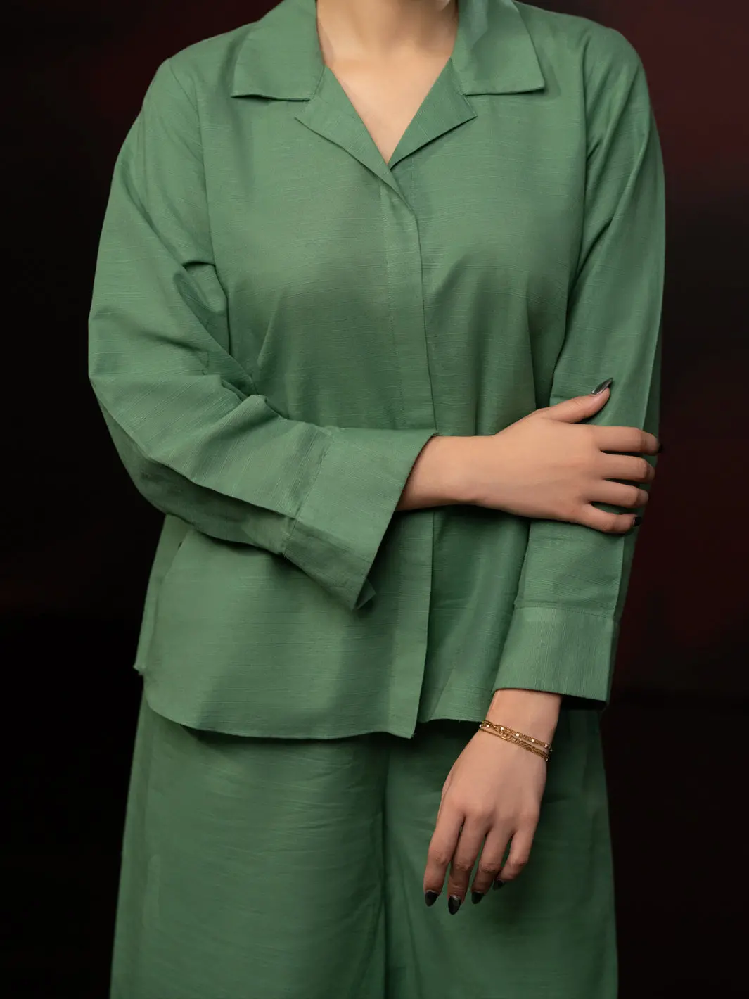Pistachio Green Light Slub Khaddar 2Pc Stitched - Al-2Ps-Lks-1082 3