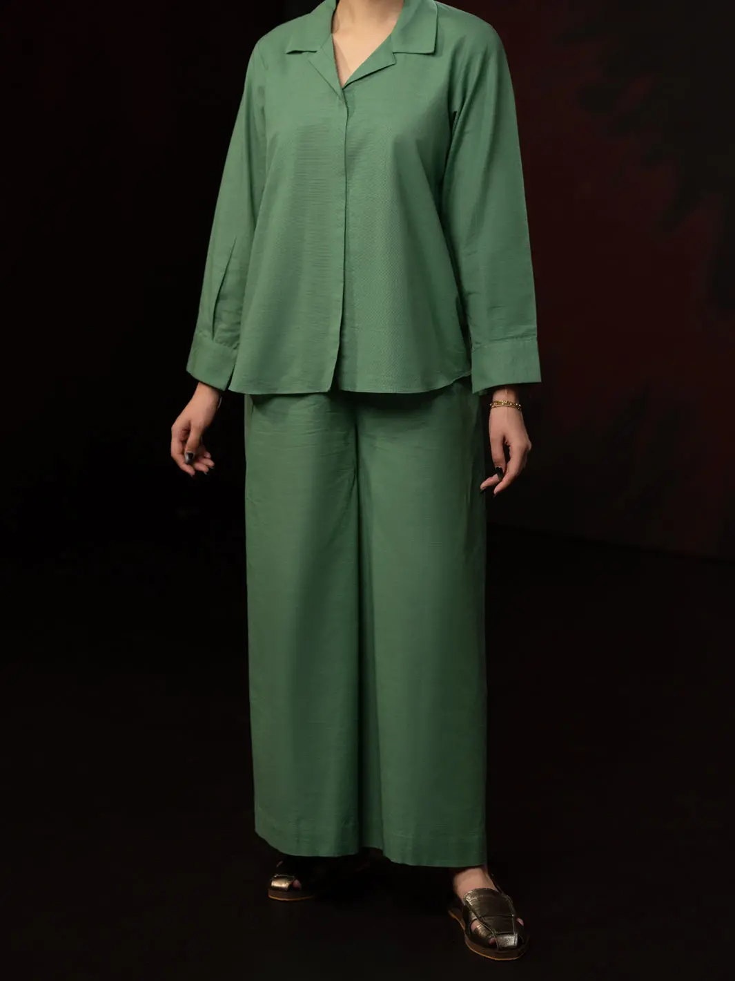 Pistachio Green Light Slub Khaddar 2Pc Stitched - Al-2Ps-Lks-1082 1