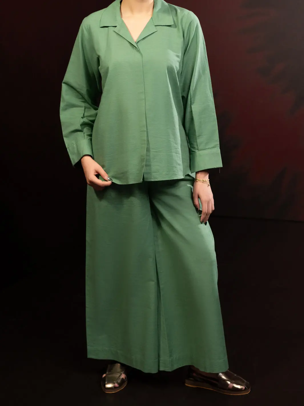 Pistachio Green Light Slub Khaddar 2Pc Stitched - Al-2Ps-Lks-1082 4