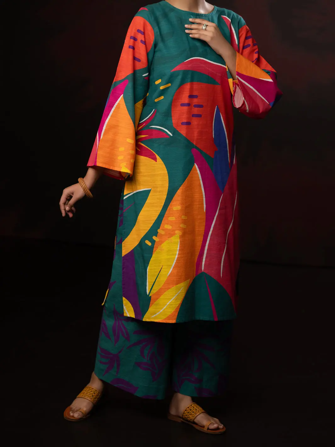 Multicolor Light Slub Khaddar 2Pc Stitched - Al-2Ps-Lks-1096 1