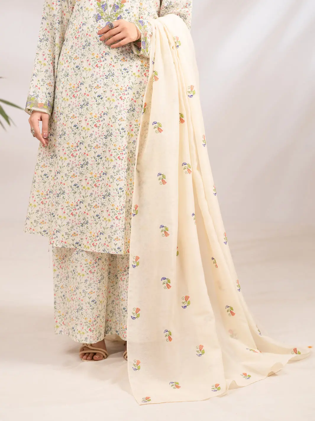 Lemon Zari Lawn Casual Dupatta - Alp-St-2367 1