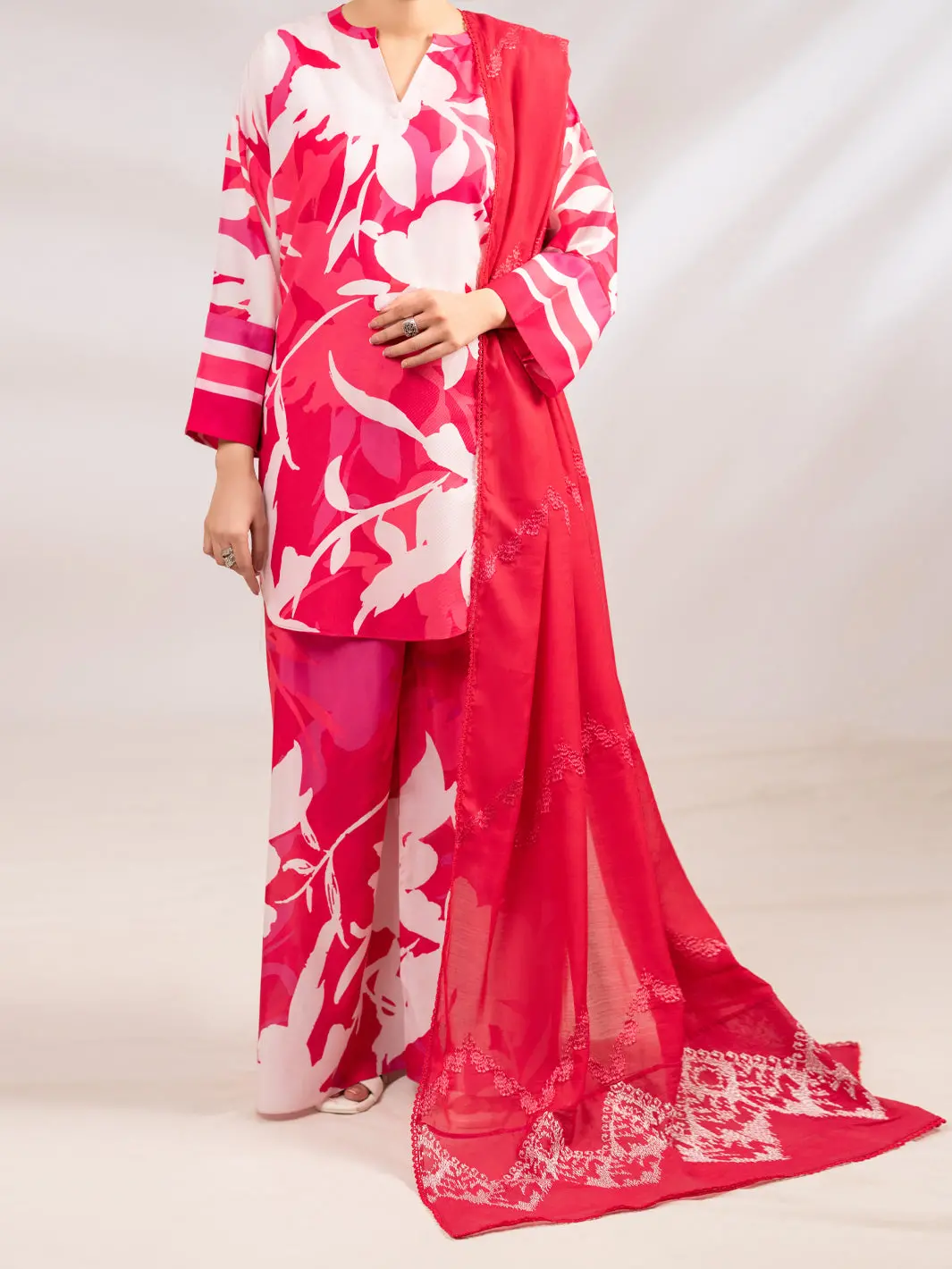 Pink Silk Lawn 2Pc Stitched - Alp-2Ps-Lks-2340 1