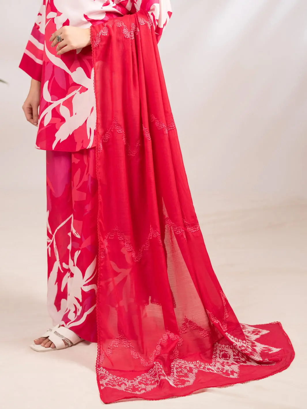 Pink Lawn Casual Dupatta - Alp-St-2340 1