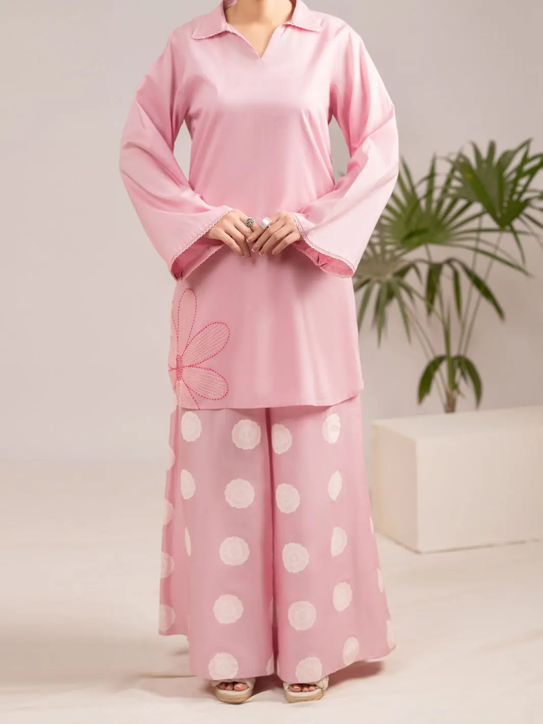 Pink Lawn 2Pc Stitched - Al-Lks-1109 1