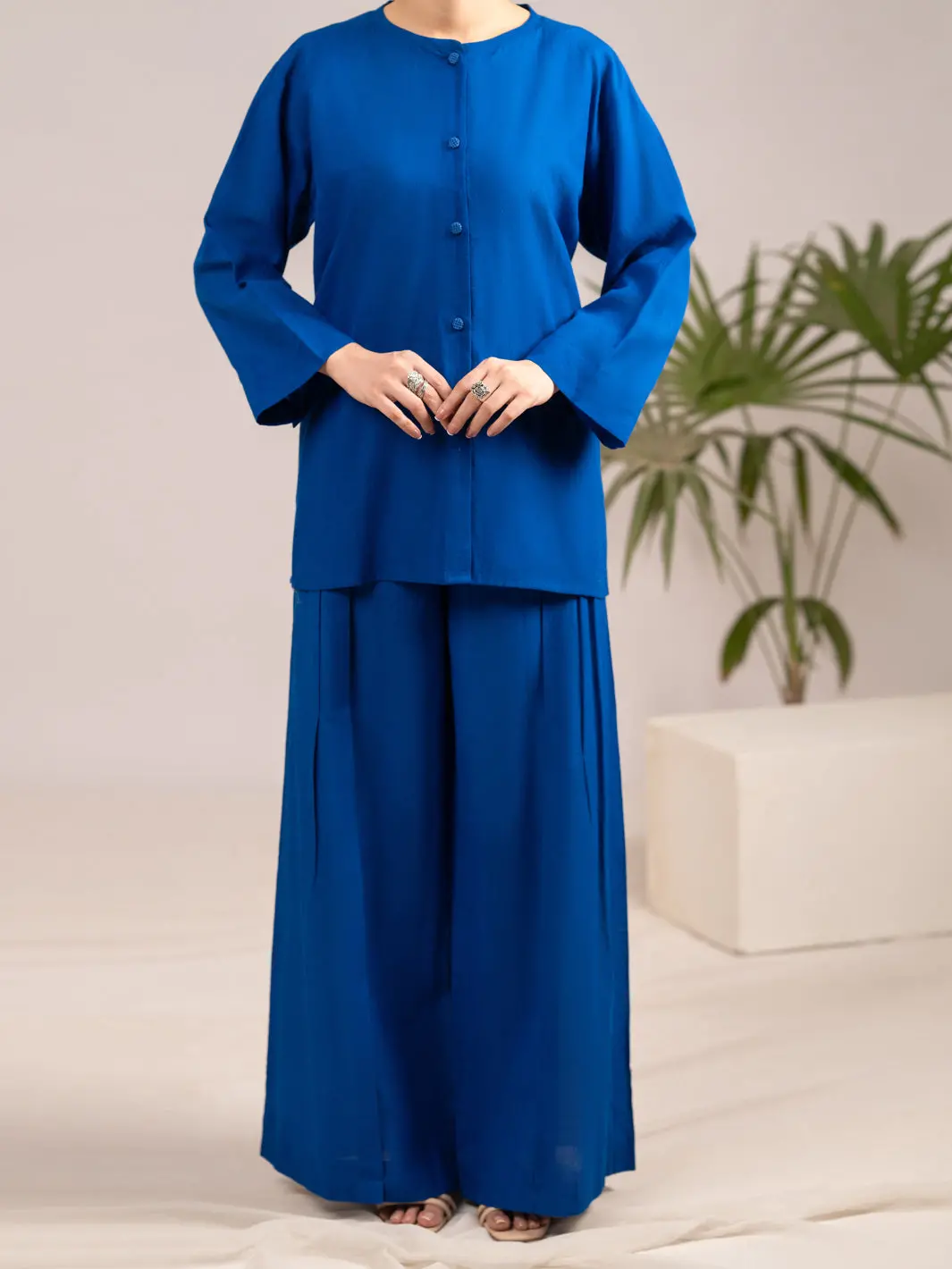 Blue Crosshatch 2Pc Stitched - Al-2Ps-Lks-1127 1