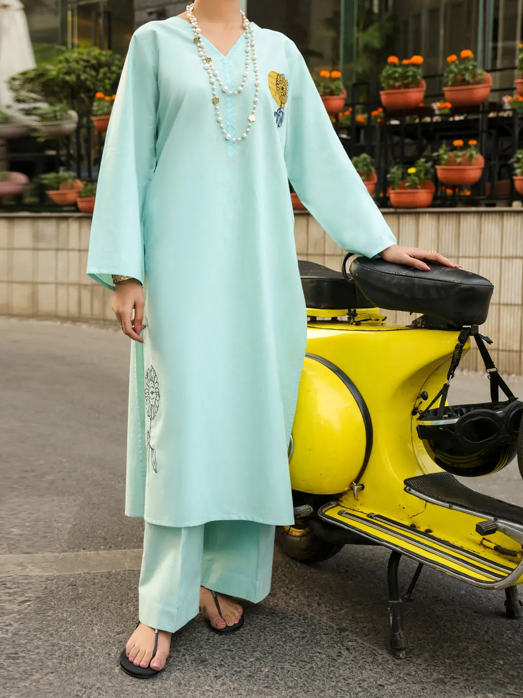 Ferozi Dobby Slub Stitched 2Pc - Al-2Ps-Lks-1120 1