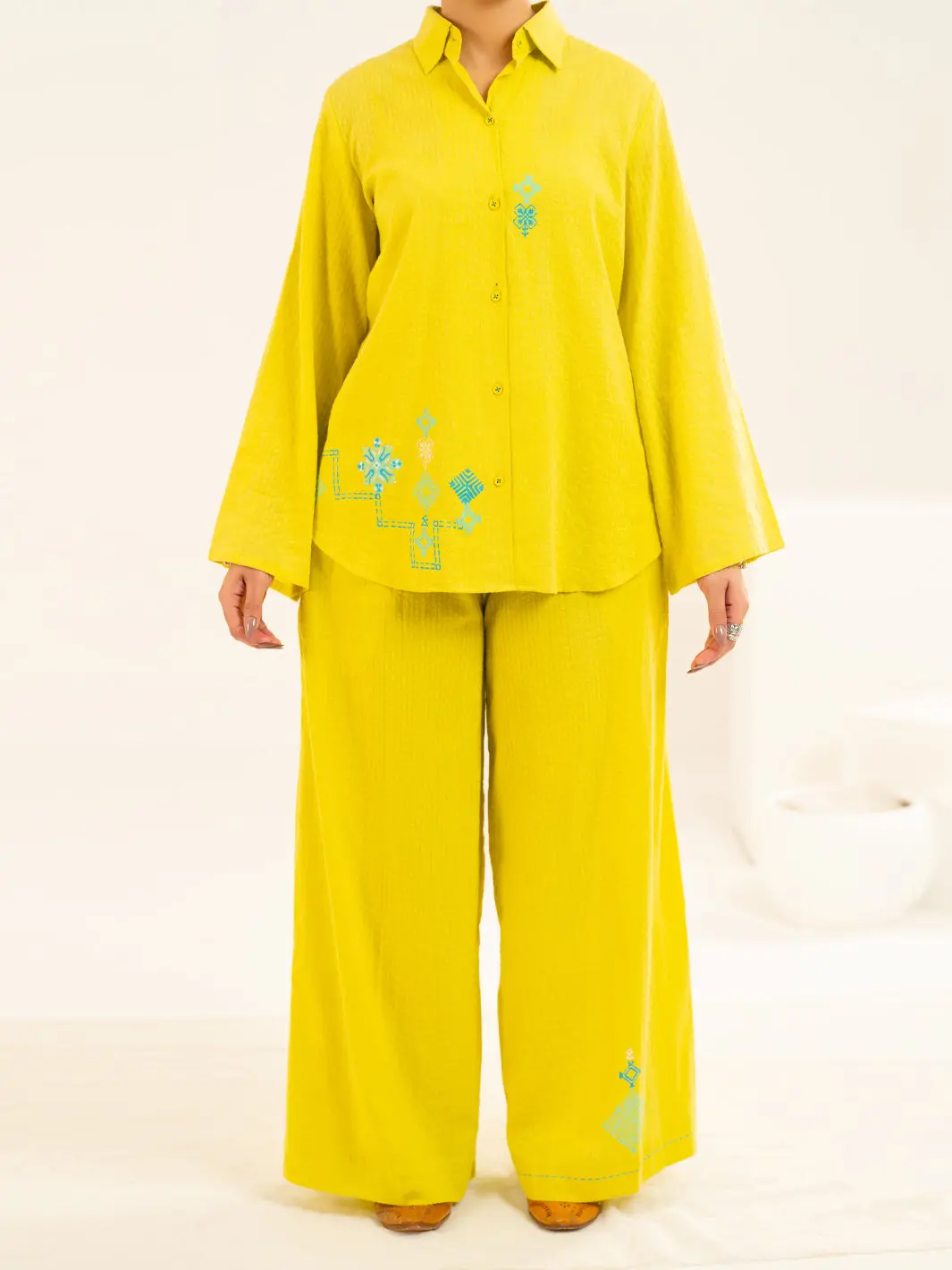 Lime Seersucker 2Pc Stitched - Al-Lks-1136 1