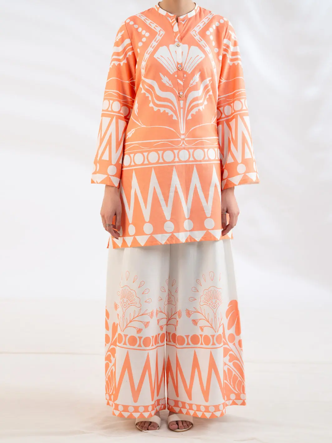 Peach Lawn Stitched 2Pc - Al-2Ps-Lks-1149 1