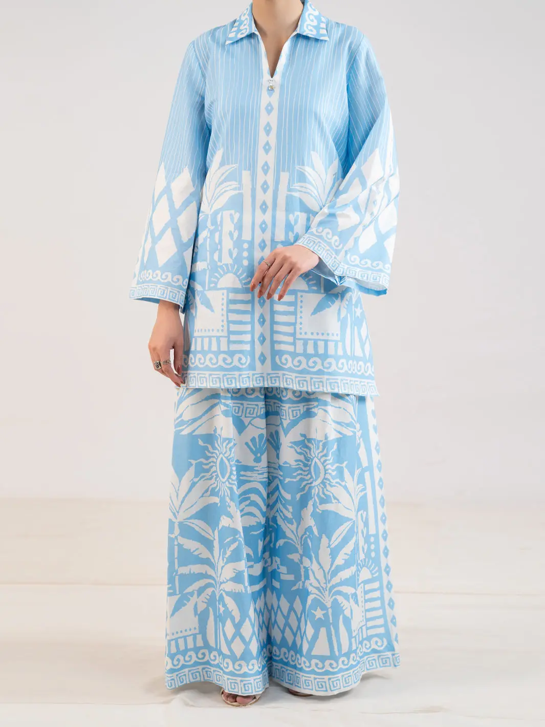 Blue Lawn Stitched 2Pc - Al-2Ps-Lks-1150 1