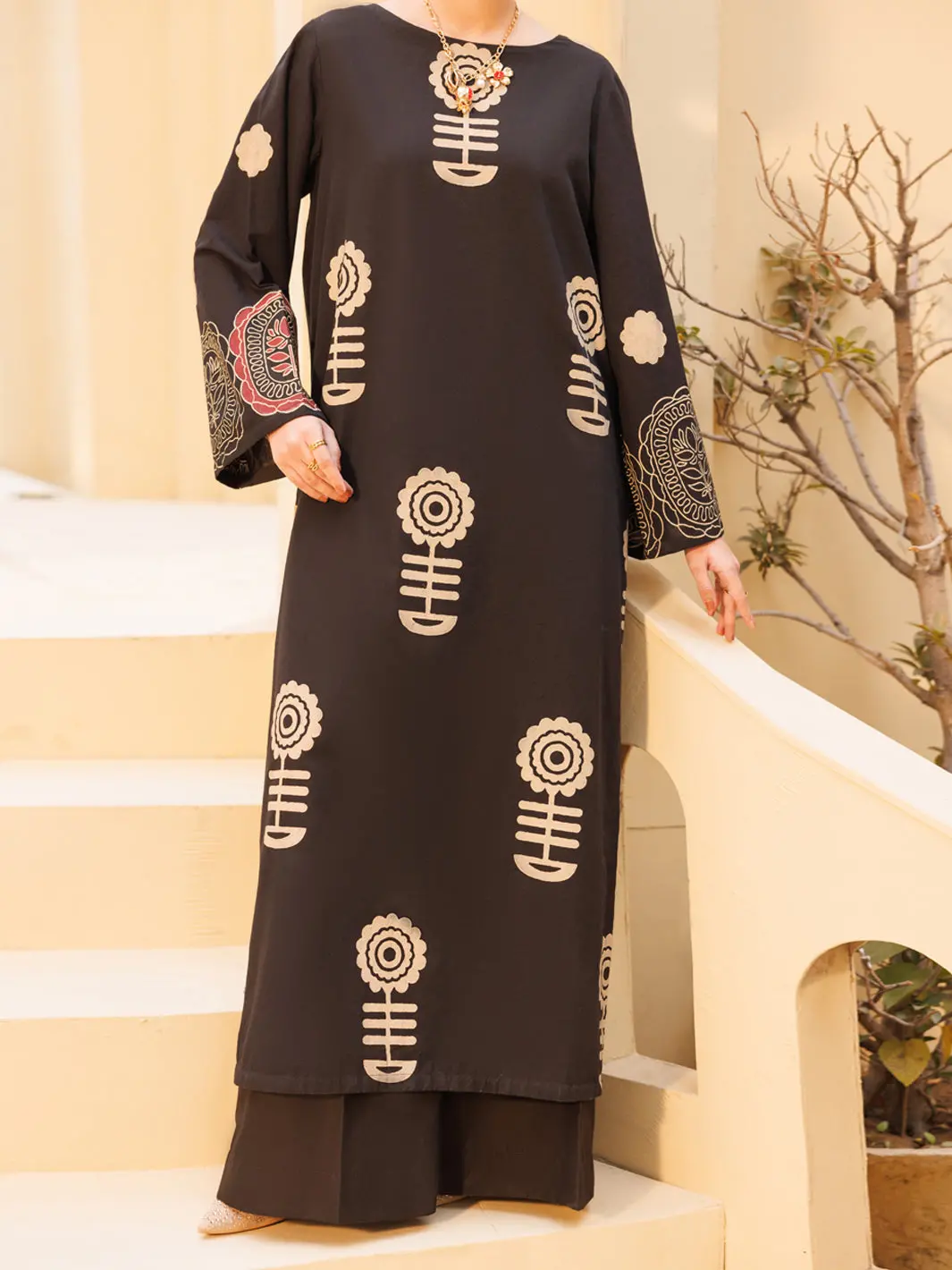 Black Lawn 2Pc Stitched - Al-2Ps-Lks-1163 1