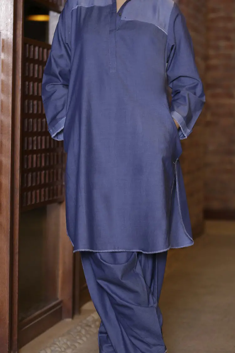 Blue Denim 2Pc Stitched - Al-Lks-195 1