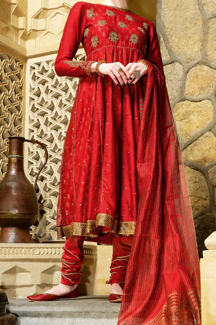 Red Viscose 2Pc Stitched - Lks-643 1