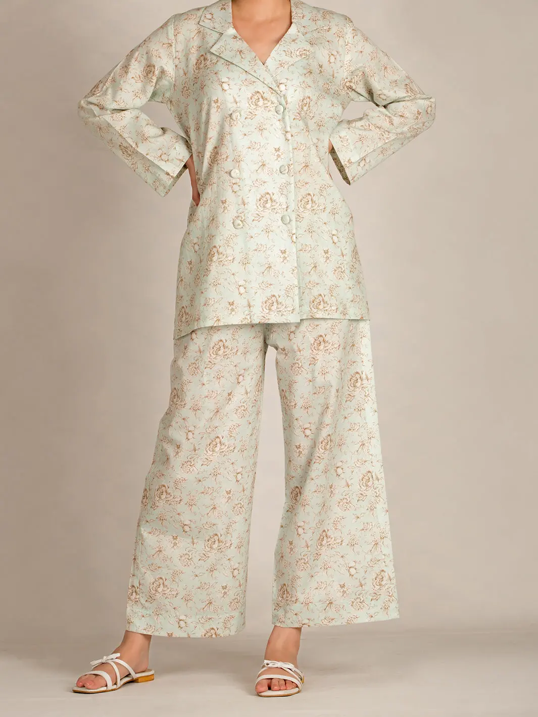 Sky Blue 2Pc Stitched Nightwear - Al-Lks-Nw-1002 1